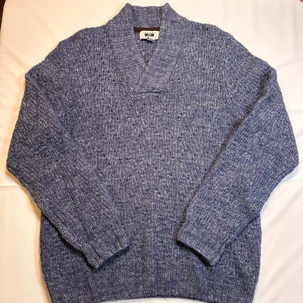 Joseph Abboud Wool Linen Shawl Collar Sweater | XXL Textured Knit